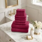 10 Piece Super Absorbent Towel Bale Set - Deep Red