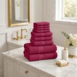 10 Piece Super Absorbent Towel Bale Set - Deep Red