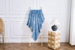 Luxury Ribbed Fleece Throw - Denim Blue - Image 3