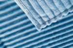 Luxury Ribbed Fleece Throw - Denim Blue - Image 8