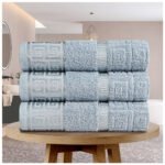 Premium Absorbent Cotton Towels Set - Blue