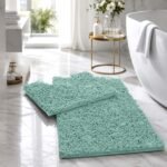 2Piece Loop Bath Mat Set - Duck Egg