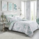 Luxury Marble Print Duvet Cover Set - Duck Egg