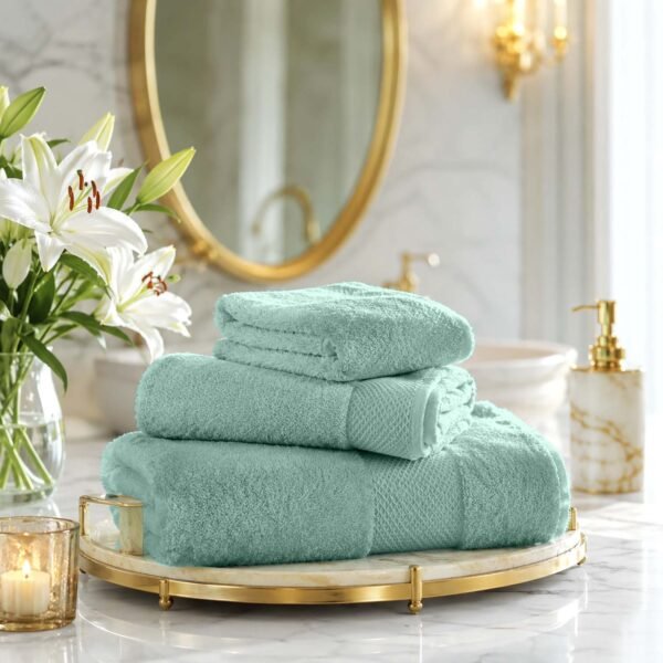 Ultra Soft Plush Absorbent Towel Set - Duck Egg