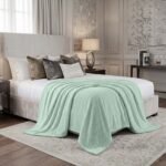 Popcorn Fleece Throw Blanket - Duck Egg