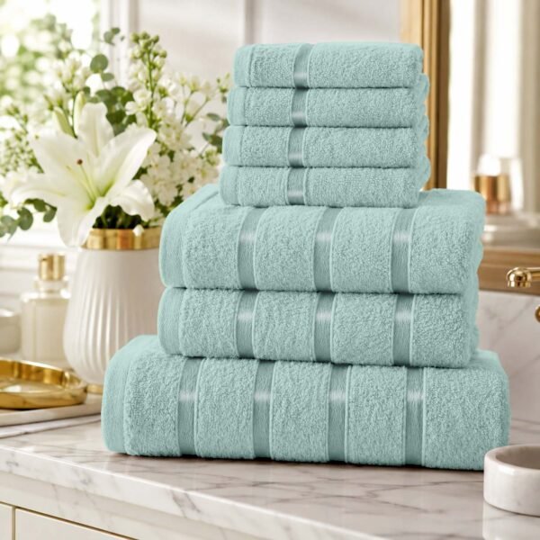 8 Piece Ultra Soft Cotton Towel Bale Set - Duck Egg
