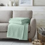 Popcorn Fleece Throw Blanket - Duck Egg