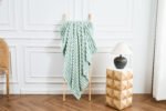 Luxury Ribbed Fleece Throw - Duck Egg - Image 3
