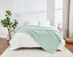 Luxury Ribbed Fleece Throw - Duck Egg - Image 6