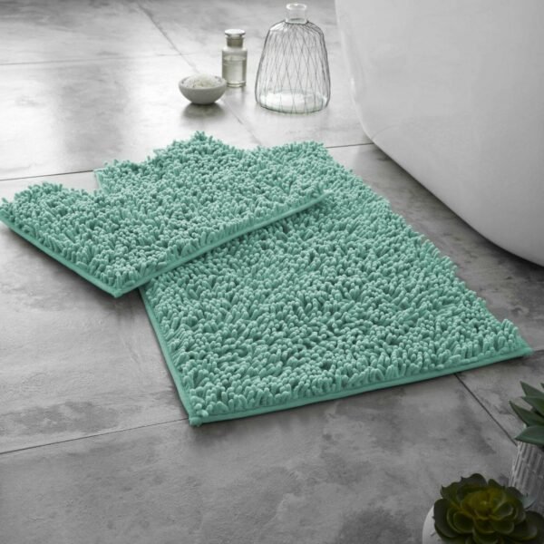 2Piece Loop Bath Mat Set - Duck Egg