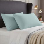 2 Pack Soft Plain Dyed Pillowcases - Duck Egg