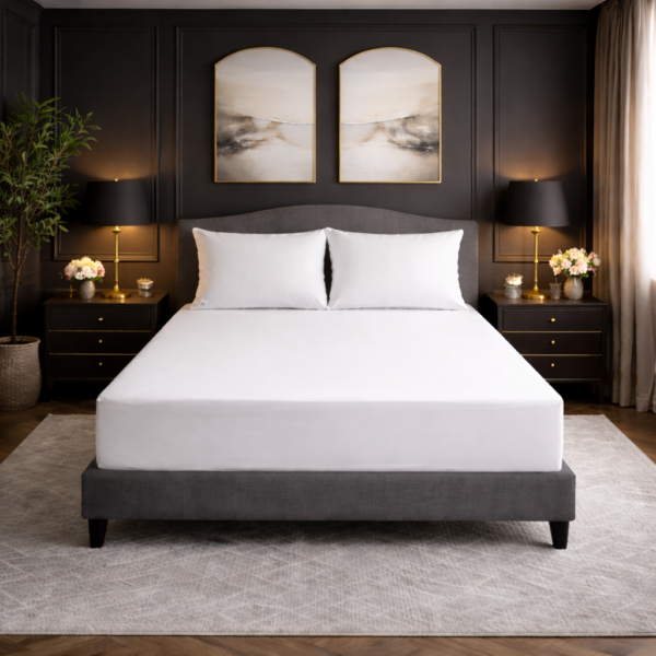 100% Cotton 300 TC Deep Fitted Bed Sheet - White