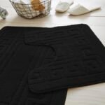 2-Piece Greek Bath Mat Set - Aqua