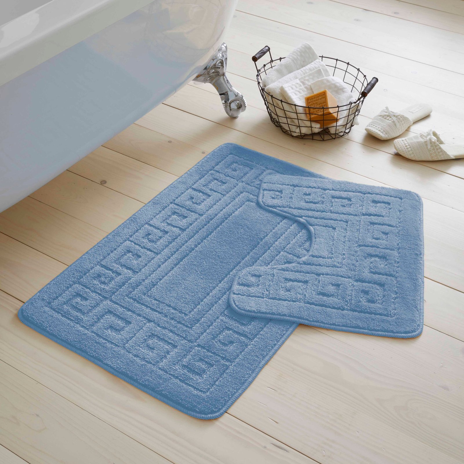 Greek_Bath_Set_Blue_1 2-Piece Greek Bath Mat Set - Blue