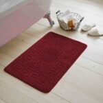 2-Piece Greek Bath Mat Set - Burgundy