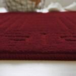 2-Piece Greek Bath Mat Set - Burgundy