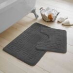 2-Piece Greek Bath Mat Set - Charcoal