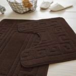 2-Piece Greek Bath Mat Set - Choco