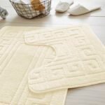 2-Piece Greek Bath Mat Set - Cream