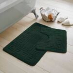 2-Piece Greek Bath Mat Set - Dark Green