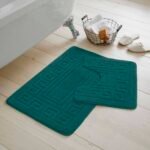 2-Piece Greek Bath Mat Set - Dark Teal