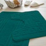 2-Piece Greek Bath Mat Set - Dark Teal
