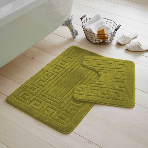 2-Piece Greek Bath Mat Set - Green
