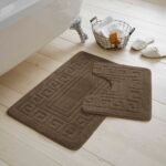 2-Piece Greek Bath Mat Set - Latte