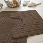 2-Piece Greek Bath Mat Set - Latte