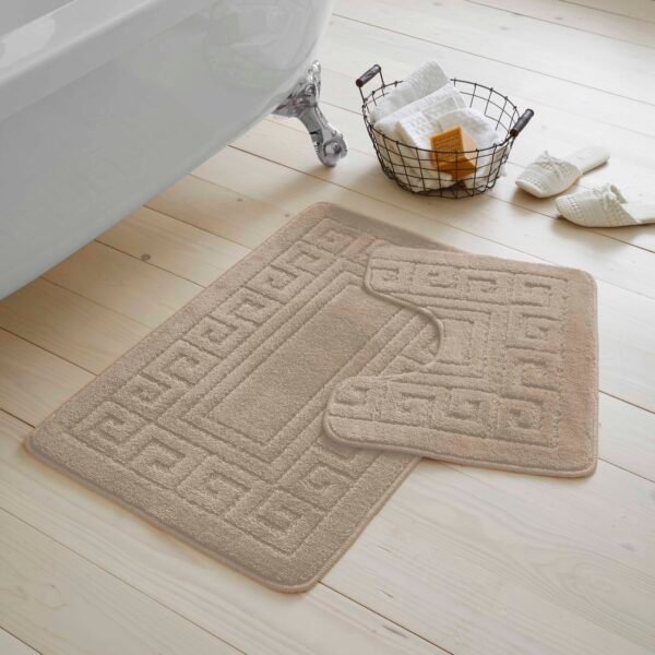 2-Piece Greek Bath Mat Set - Dark Teal