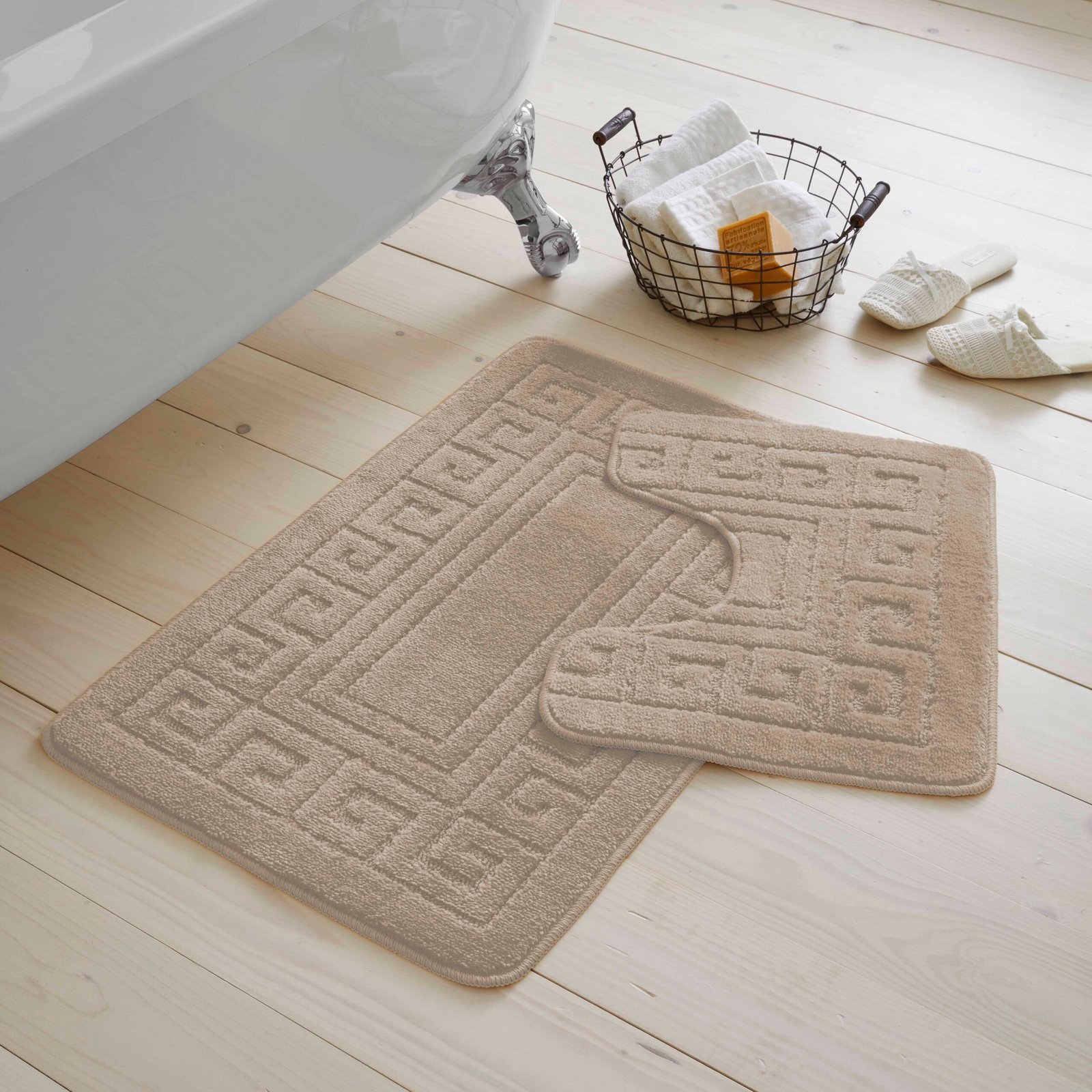 Greek_Bath_Set_Mocha_1 2-Piece Greek Bath Mat Set - Dark Teal
