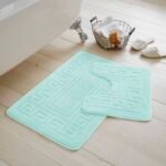 2-Piece Greek Bath Mat Set - Aqua