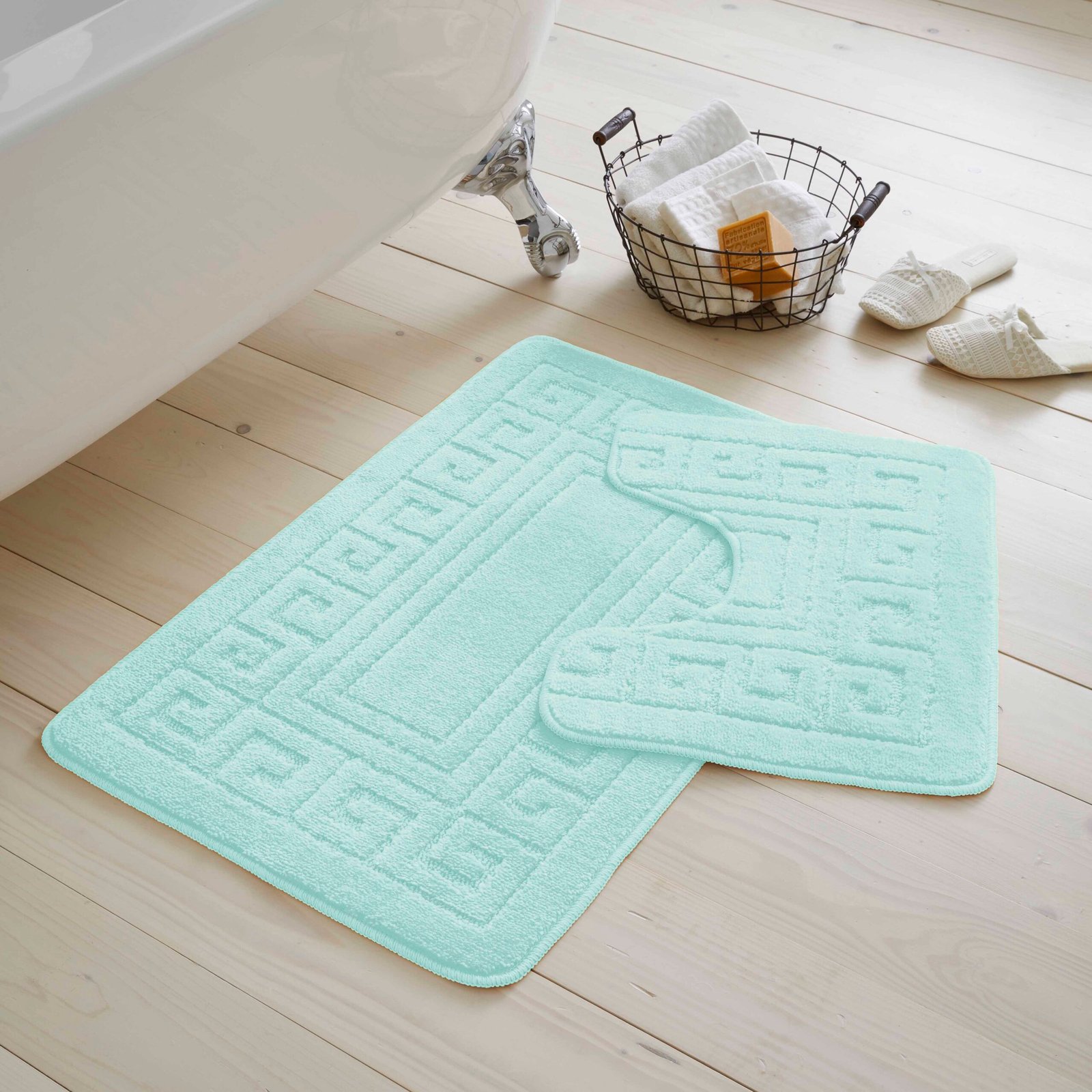 Greek_Bath_Set_New_Aqua_1 2-Piece Greek Bath Mat Set - Aqua