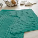 2-Piece Greek Bath Mat Set - Teal