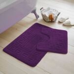 2-Piece Greek Bath Mat Set - Purple