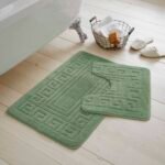 2-Piece Greek Bath Mat Set - Sage Green