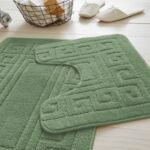 2-Piece Greek Bath Mat Set - Sage Green