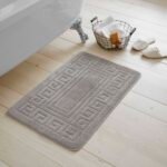 2-Piece Greek Bath Mat Set - Silver