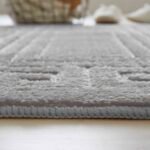 2-Piece Greek Bath Mat Set - Silver