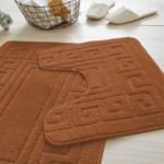 2-Piece Greek Bath Mat Set - Terracotta