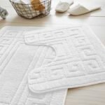 2-Piece Greek Bath Mat Set - White