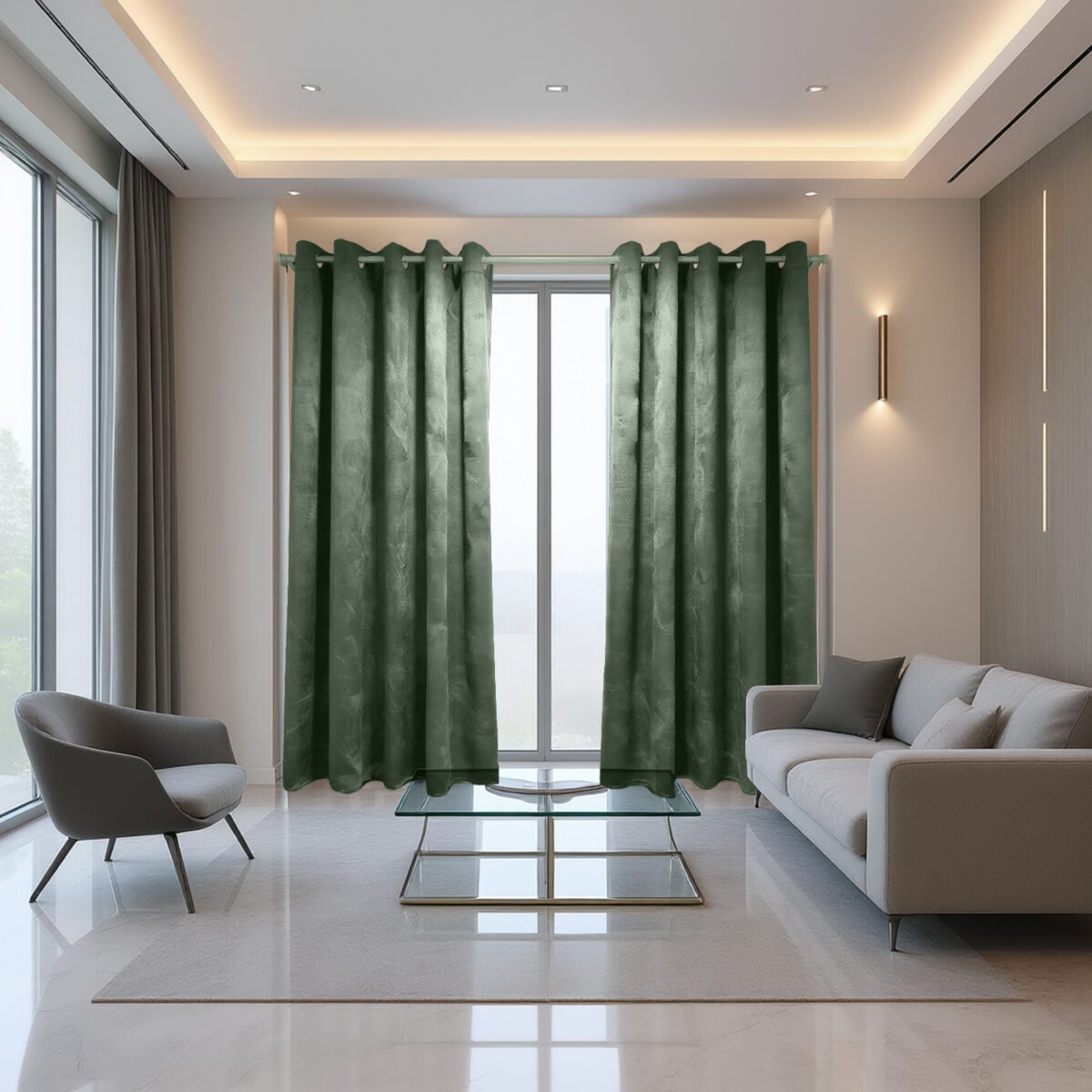 Horizon Stripe Blackout Curtains - Green