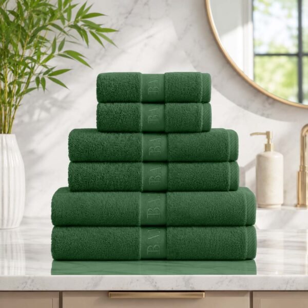 Highly Absorbent Soft Bamboo Towel Set - Green