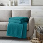 Popcorn Fleece Throw Blanket - Green