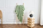 Luxury Ribbed Fleece Throw - Green - Image 3