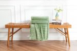Luxury Ribbed Fleece Throw - Green - Image 4