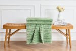Luxury Ribbed Fleece Throw - Green - Image 5