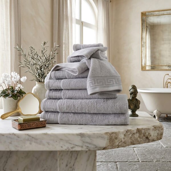 Luxury 8 Piece Cotton Towel Bale Set - Grey