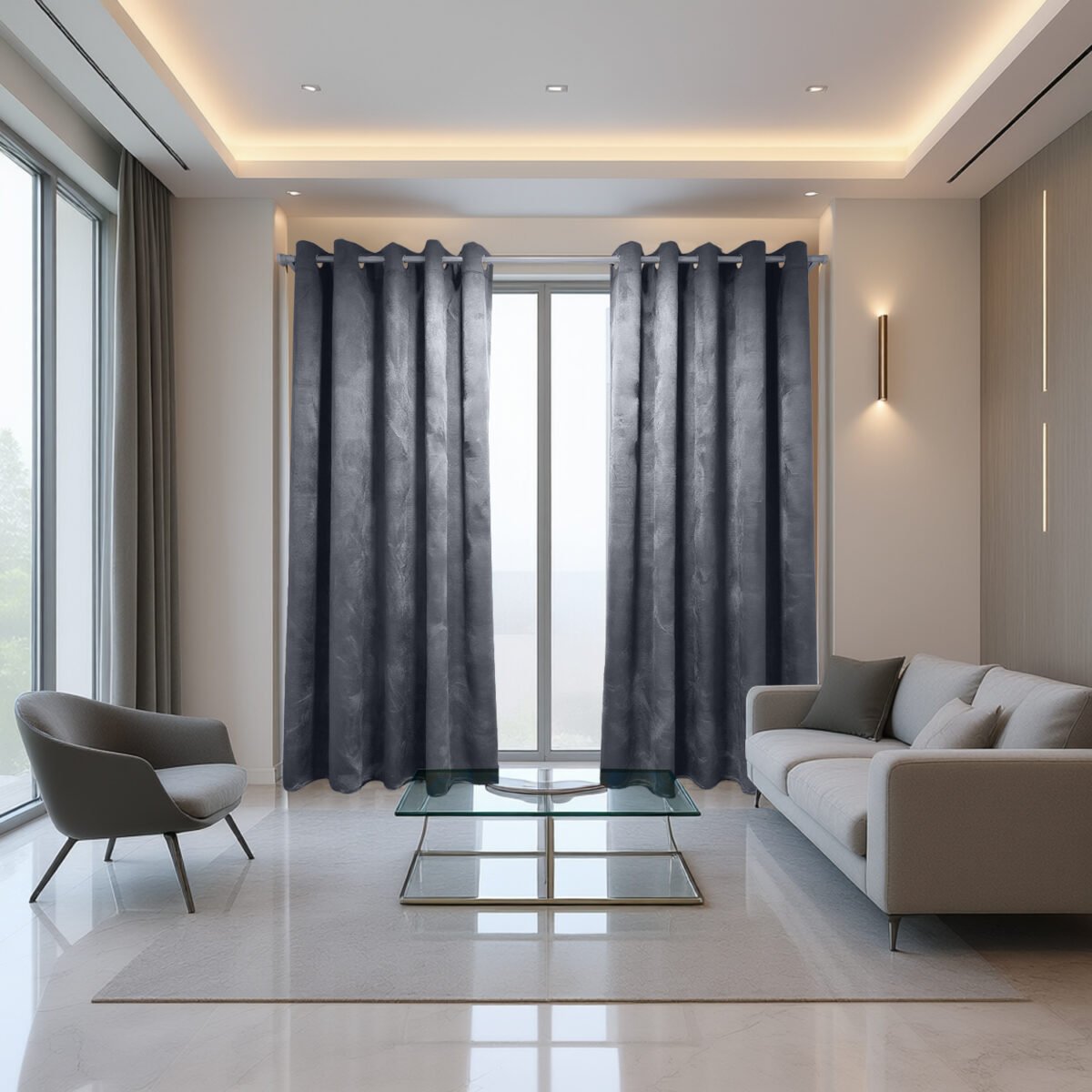 Horizon Stripe Blackout Curtains - Grey