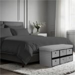 Large Ribbed Storage Boxes with Lid - Grey
